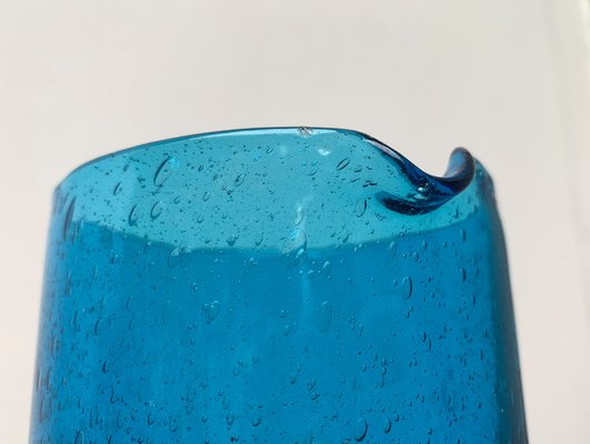 Mid-Century Handmade Blue Glass Jug, 1960s-UAH-1313010