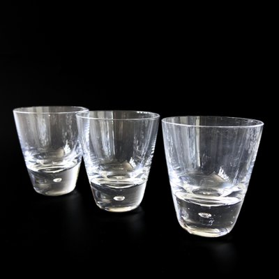 Mid-Century Handmade Crystal Footed Water Glasses, Sweden, Set of 5-JKV-1799365