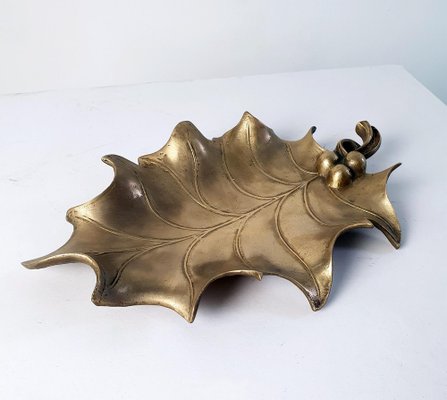 Mid-Century Handmade Holly Leaf Tray, Italy-FO-1259846