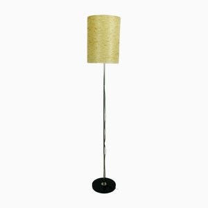 Mid-Century Height Adjustable Floor Lamp with Fiberglass Shade, Chrome Plating & Black Metal, 1960s-FH-1271006