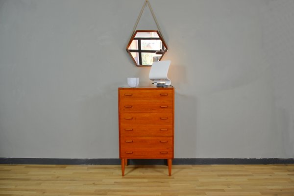 Mid-Century Hexagonal Mirror in Teak, Italy, 1960s-QZZ-984304