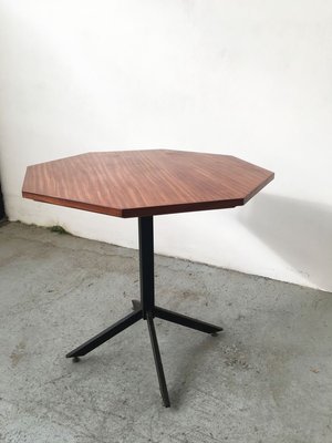 Mid-Century Hexagonal Rosewood Dining Table with Black Iron Structure-GGK-784523