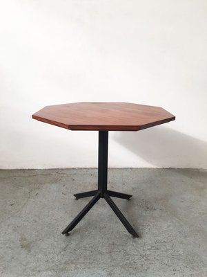 Mid-Century Hexagonal Rosewood Dining Table with Black Iron Structure-GGK-784523