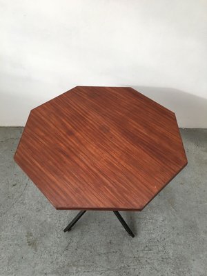 Mid-Century Hexagonal Rosewood Dining Table with Black Iron Structure-GGK-784523