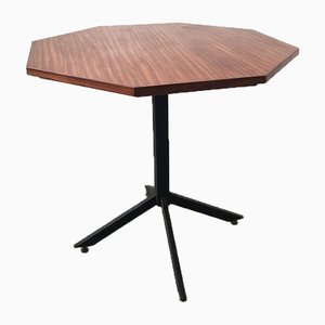 Mid-Century Hexagonal Rosewood Dining Table with Black Iron Structure-GGK-784523