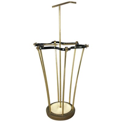 Mid-Century Hollywood Regency Brass Umbrella Stand, France, 1950s-QZ-1153789