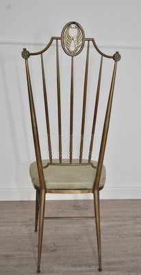 Mid-Century Hollywood Regency Style Brass Side Chair-KNM-561942