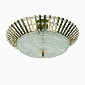 Mid-Century Hollywood Regency Style Ceiling Lamp in Brass & Glass with Acrylic Glass Beads by Christoph Palme for Palwa, 1960s-FH-1166532