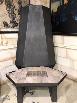 Mid-Century Hotel Corner Fireplace attributed to Charlotte Perriand, 1969-RJQ-776261