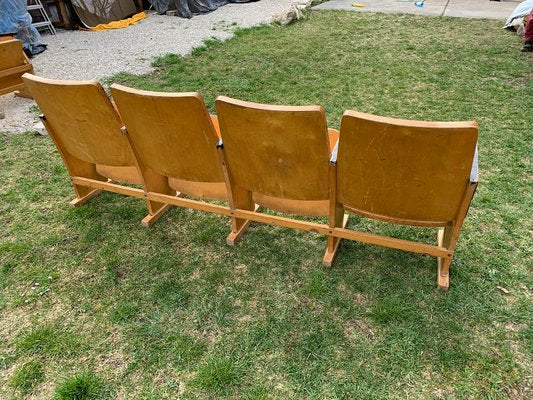 Mid-Century Hungarian Four-Seater Cinema Bench, 1950s-OXJ-1330862