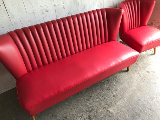 Mid-Century Hungarian Vinyl Living Room Set, 1960s, Set of 3-OXJ-727768