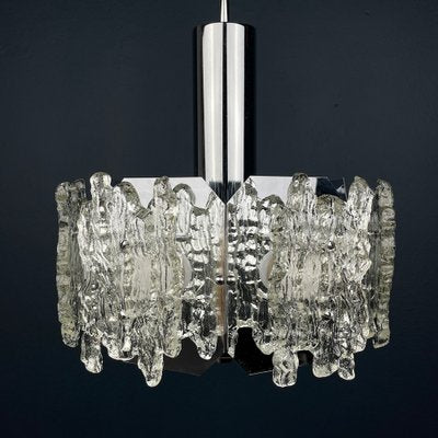 Mid-Century Ice Murano Glass Chandelier, Italy, 1970s-WQC-1703493