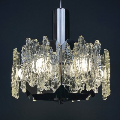 Mid-Century Ice Murano Glass Chandelier, Italy, 1970s-WQC-1703493