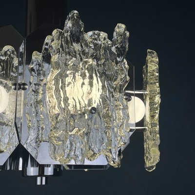 Mid-Century Ice Murano Glass Chandelier, Italy, 1970s-WQC-1703493