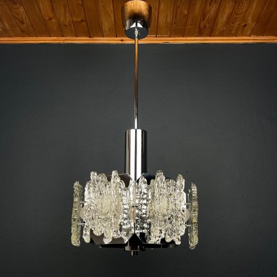 Mid-Century Ice Murano Glass Chandelier, Italy, 1970s-WQC-1703493