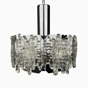 Mid-Century Ice Murano Glass Chandelier, Italy, 1970s-WQC-1703493