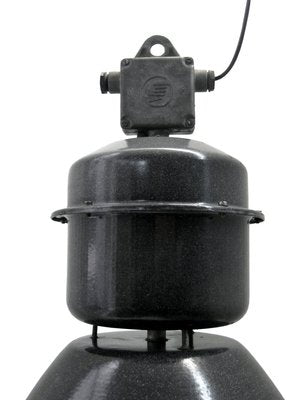 Mid-Century Industrial Black Enamel Factory Pendant Lamp-BLS-887335