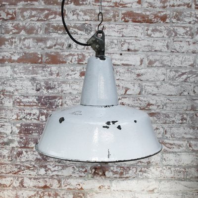 Mid-Century Industrial Light Gray Enamel Pendant Lamp-BLS-884808