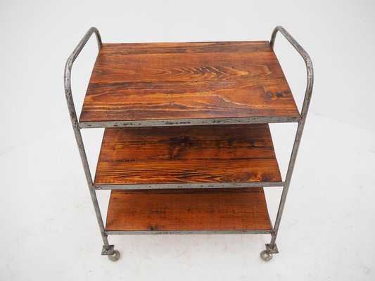 Mid-Century Industrial Trolley With Shelves-TZ-1185423