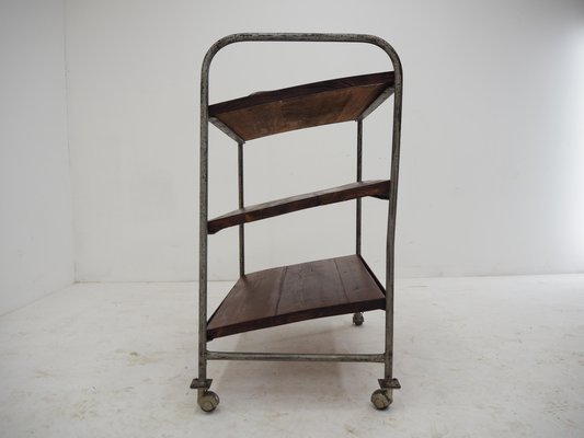 Mid-Century Industrial Trolley With Shelves-TZ-1185423