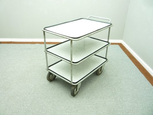 Mid-Century Industrial Tubular Steel Bar Cart, 1950s-UG-1372948