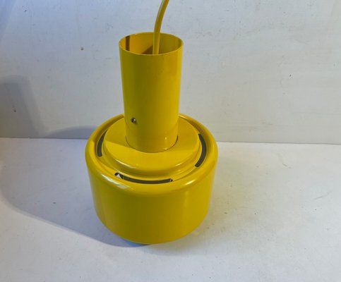 Mid-Century Industrial Yellow Enamel Pendant Lamp by Lyfa, 1960s-LCR-1090163