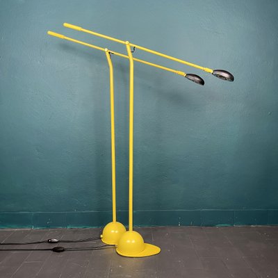 Mid-Century Industrial Yellow Floor Lamps, Yugoslavia, 1960s, Set of 2-WQC-1017608