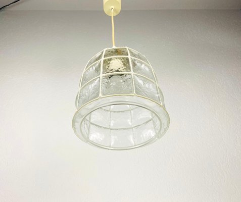 Mid-Century Iron and Bubble Glass Pendant Lamp by Glashütte Limburg, 1960s-PUK-1113706