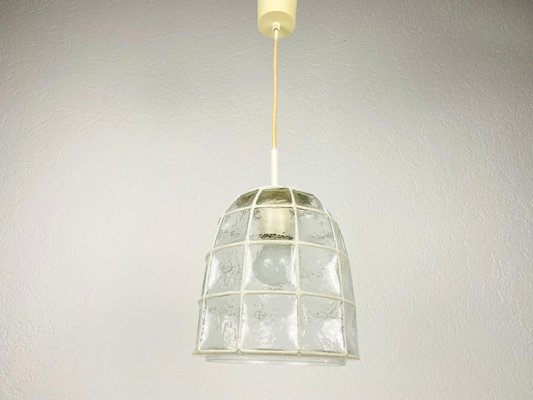 Mid-Century Iron and Bubble Glass Pendant Lamp by Glashütte Limburg, 1960s-PUK-1113706