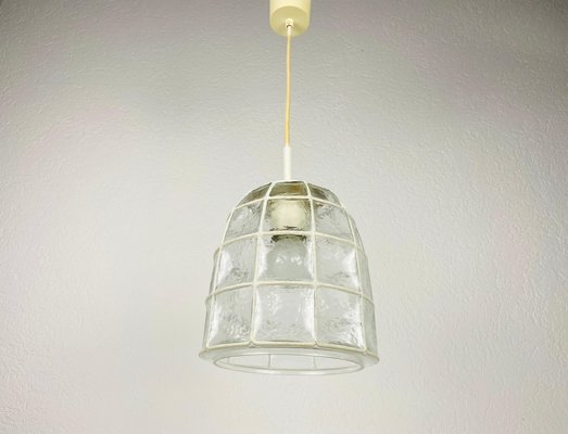 Mid-Century Iron and Bubble Glass Pendant Lamp by Glashütte Limburg, 1960s-PUK-1113706