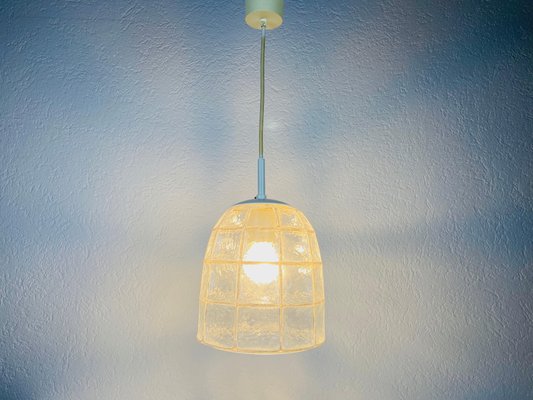 Mid-Century Iron and Bubble Glass Pendant Lamp by Glashütte Limburg, 1960s-PUK-1113706