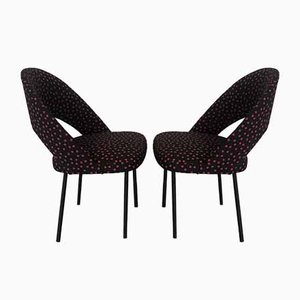 Mid-Century Iron and Silk Dining Chairs, Set of 2, Italy-ZD-835906