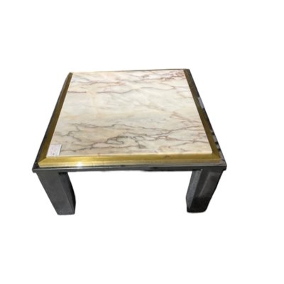 Mid-Century Iron Side Table with Marble Top, 1960s-TCS-1805434