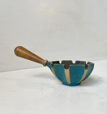 Mid-Century Israeli Ashtray in Cast Iron and Beech, 1960s-LCR-1776360