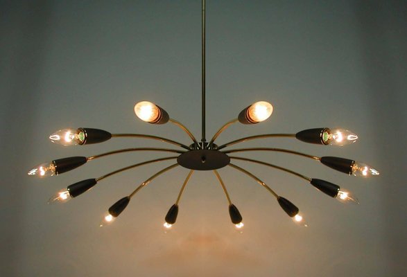 Mid-Century Italian 12-Light Sputnik Chandelier in the Style of Stilnovo-OE-897889