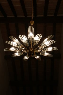 Mid-Century Italian 15-Light Chandelier in the style of Fontana Arte, 1950s-MTX-1748835