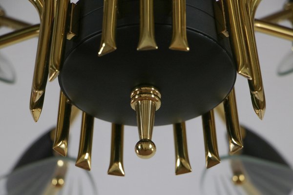 Mid-Century Italian 15-Light Chandelier in the style of Fontana Arte, 1950s-MTX-1748835