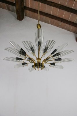 Mid-Century Italian 15-Light Chandelier in the style of Fontana Arte, 1950s-MTX-1748835