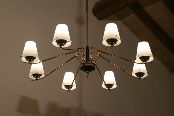 Mid-Century Italian 8-Light Chandelier attributed to Stilnovo, 1960s-MTX-1748830