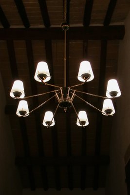 Mid-Century Italian 8-Light Chandelier attributed to Stilnovo, 1960s-MTX-1748830