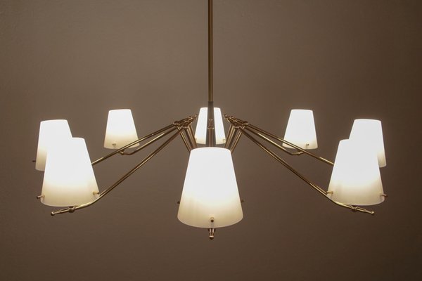 Mid-Century Italian 8-Light Chandelier attributed to Stilnovo, 1960s-MTX-1748830