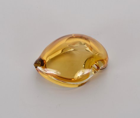 Mid-Century Italian Amber Sommerso Murano Art Glass Bowl or Ashtray by Flavio Poli, 1960s-JDR-1193033