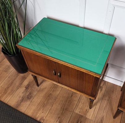 Mid-Century Italian Art Deco Nightstands in Walnut, 1950s, Set of 2-EUP-1768075