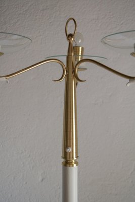 Mid-Century Italian Ash & Polished Brass Floor Lamp in the Style of Pietro Chiesa, 1940s-MTX-1077494