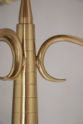 Mid-Century Italian Ash & Polished Brass Floor Lamp in the Style of Pietro Chiesa, 1940s-MTX-1077494