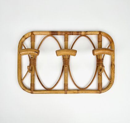 Mid-Century Italian Bamboo and Rattan Coat Rack, 1960s-LYQ-1308861