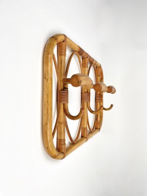 Mid-Century Italian Bamboo and Rattan Coat Rack, 1960s-LYQ-1308861