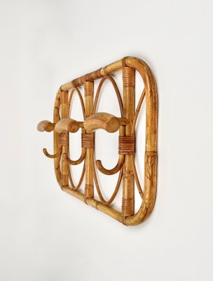 Mid-Century Italian Bamboo and Rattan Coat Rack, 1960s-LYQ-1308861