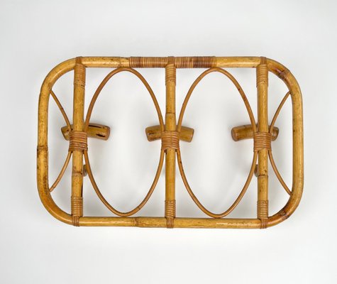 Mid-Century Italian Bamboo and Rattan Coat Rack, 1960s-LYQ-1308861