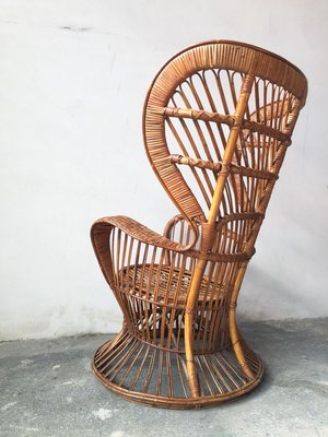 Mid-Century Italian Bamboo and Rattan Conte Biancamano Lounge Chair by Lio Carminati and Gio Ponti, 1950s-GGK-627247